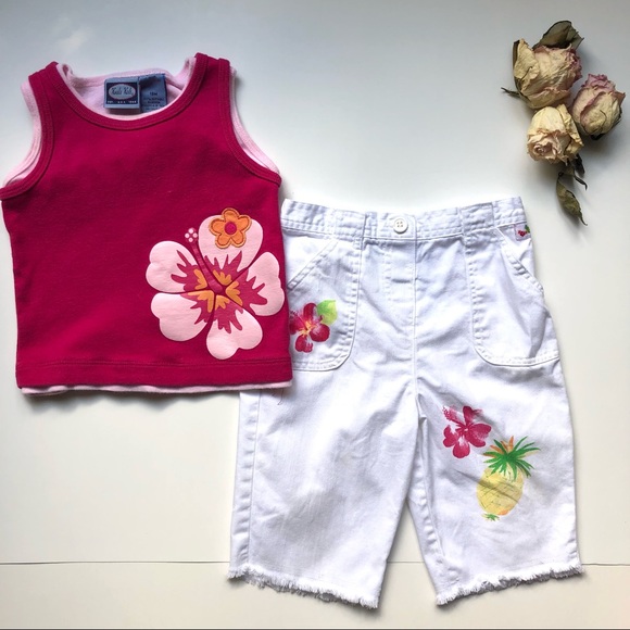 Koala Kids Tropical Flower Top and bottoms bundle - Girls 18M - Picture 2 of 16